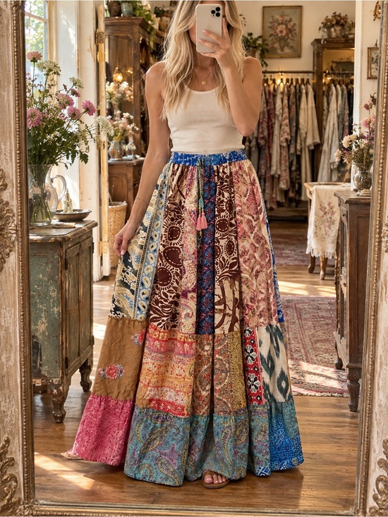 Young threads Dresses & Skirts - Boho Patchwork Maxi